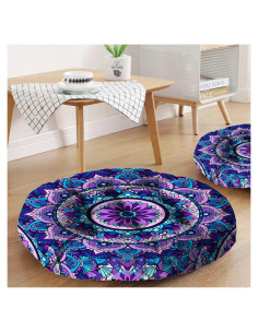 Cojín de Meditación Mandala Haretu 56 cm Terciopelo Suave