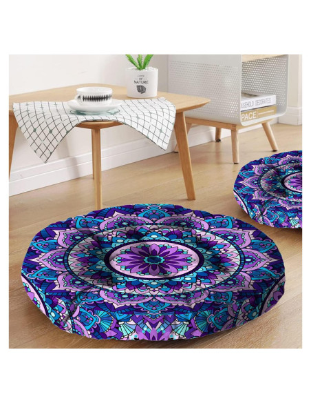 Cojín de Meditación Mandala Haretu 56 cm Terciopelo Suave