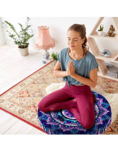 Cojín de Meditación Mandala Haretu 56 cm Terciopelo Suave 2