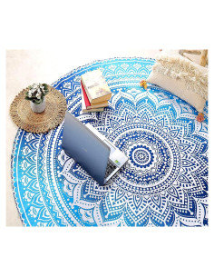 Tapiz Redondo de Algodón Raajsee 178 cm Mandala Bohemio