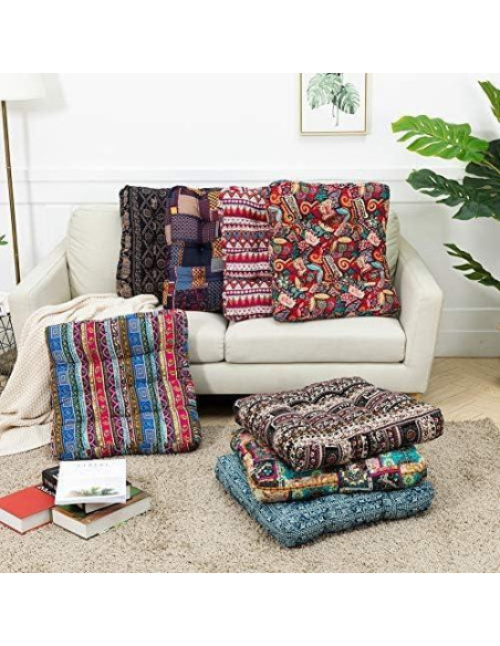 Almohada de Meditación HIGOGOGO Cuadrada 56x56 cm Turquesa