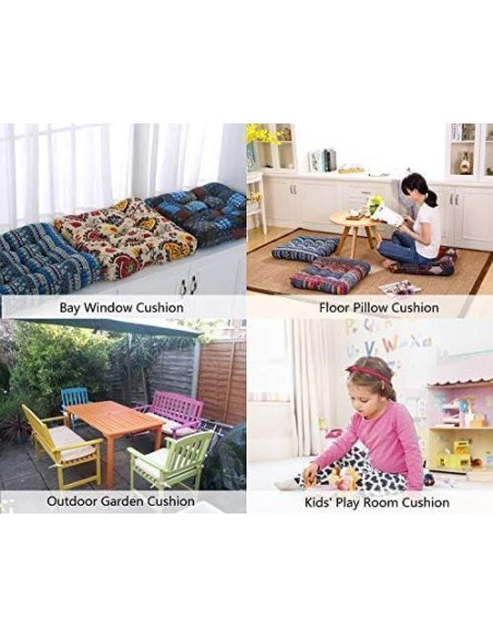 Almohada de Meditación HIGOGOGO Cuadrada 56x56 cm Turquesa