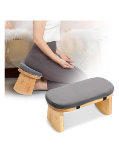 Banco de Meditación Plegable JFNoraiva de Bambú con Cojín