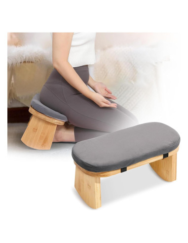 Banco de Meditación Plegable JFNoraiva de Bambú con Cojín