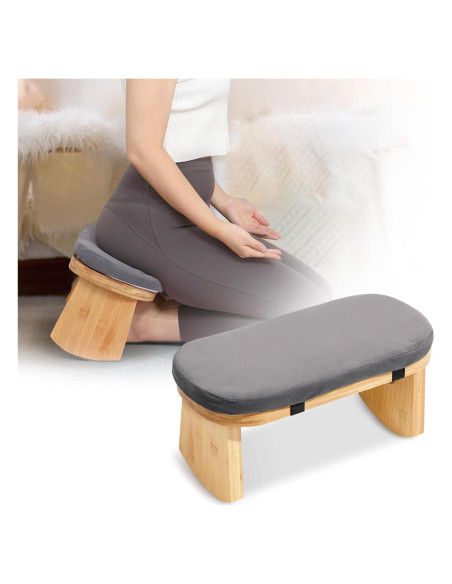 Banco de Meditación Plegable JFNoraiva de Bambú con Cojín