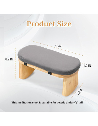 Banco de Meditación Plegable JFNoraiva de Bambú con Cojín