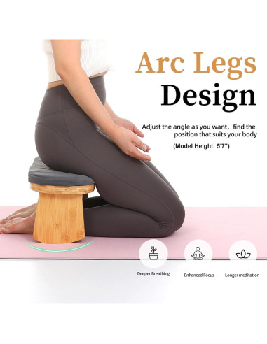 Banco de Meditación Plegable JFNoraiva de Bambú con Cojín