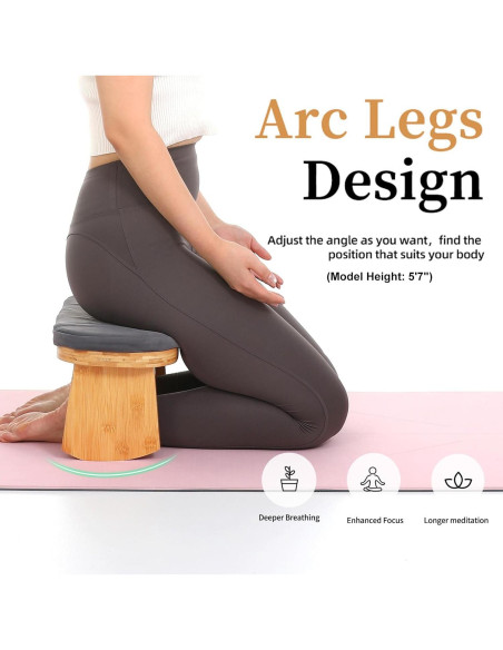 Banco de Meditación Plegable JFNoraiva de Bambú con Cojín