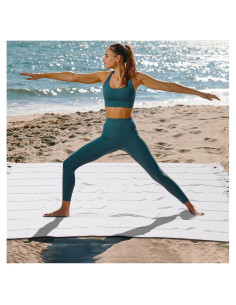 Manta de Yoga Extra Grande Genovega Rayas Gris 127x178 cm