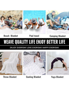 Manta de Yoga Extra Grande Genovega Rayas Gris 127x178 cm 2