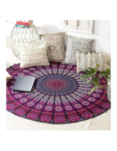 Tapiz Redondo de Algodón Raajsee Mandala 178 cm Boho