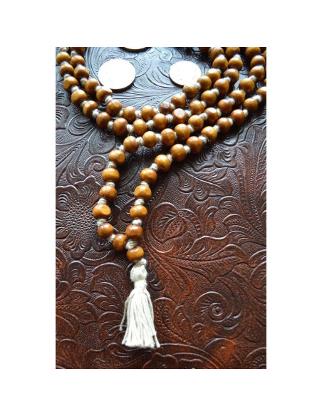 Collar de Cuentas de Oración Tulsi Sagrado 83.82 cm - Mala Japa