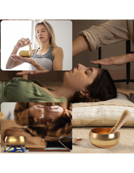 Cuenco Cantor Tibetano REGIS 7.62 cm Oro Hecho a Mano Cuenco Cantor Tibetano REGIS 7.62 cm Oro Hecho a Mano