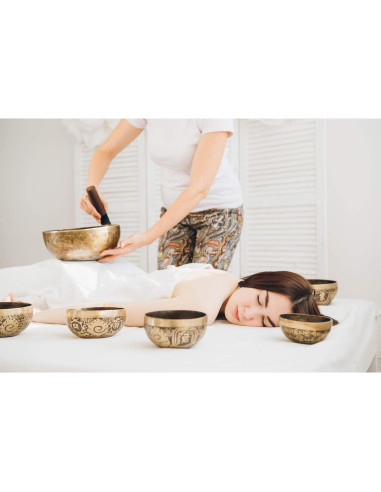 Cuenco Tibetano de Sanación Hecho a Mano 25.4 cm Bronce