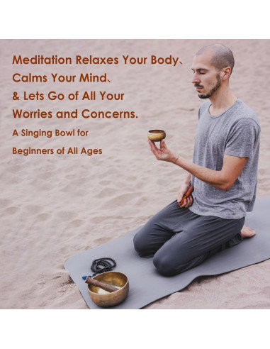 Cuenco Cantor Tibetano REGIS 7.62 cm Oro Hecho a Mano