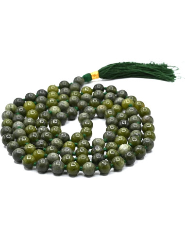 Mala de Oración Jade Verde 108 Cuentas 8 mm Anudado a Mano