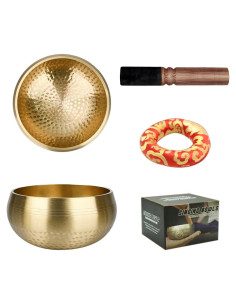 Juego de Cuencos Cantores Tibetanos Oro 10.16 cm - Meditación y Yoga