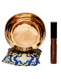 Cuenco Cantor Tibetano Ohm 6.5" Bronce Puro Atardecer