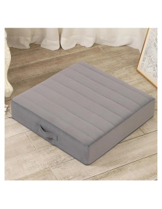 Cojín de Meditación LOVMOC 22" Cuadrado Espuma Viscoelástica Gris