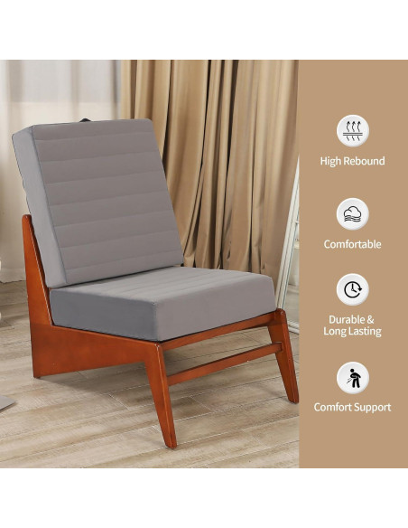 Cojín de Meditación LOVMOC 22" Cuadrado Espuma Viscoelástica Gris