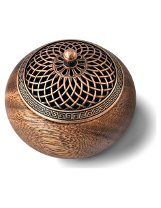 Quemador de Incienso WXDEC de Madera de Acacia Redondo