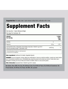 Cápsulas de Aceite de Espino Marino Piping Rock 4400mg 90 Gelatinas 2