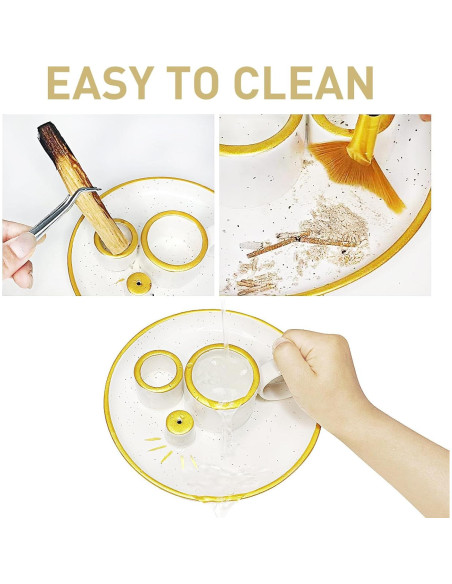 Soporte y quemador de incienso cerámica Benertoo Oro 15 cm