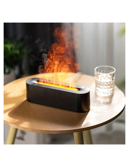 Difusor de Aceite Esencial Hougnioe 150ml Negro con Luz