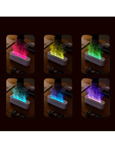 Difusor de Aceite Esencial Hougnioe 150ml Negro con Luz