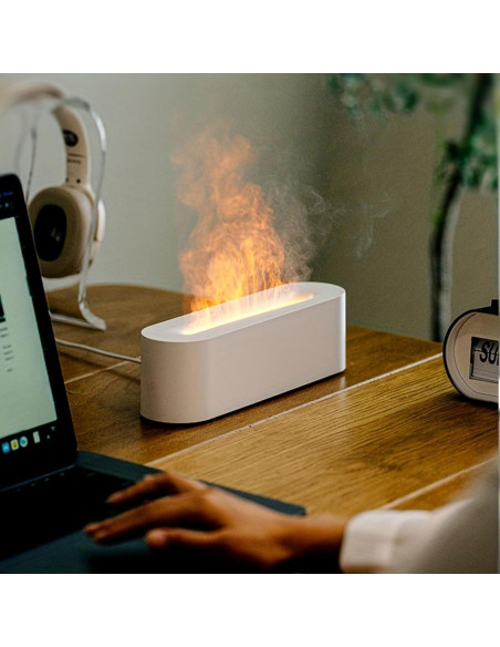 Difusor de Aceite Esencial Hougnioe 150ml Negro con Luz