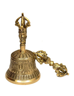 Campana de Meditación Tibetana 10.2 cm con Dorje - Nepal 2