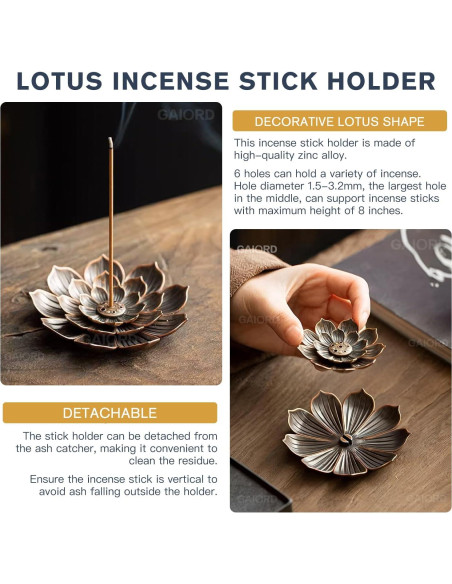 Kit de quemador de incienso GAIORD 29 piezas latón dorado