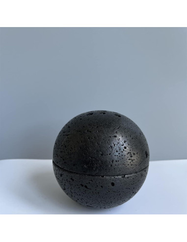 Soporte de Incienso Redondo SAIDKOCC de Travertino Negro 10.4 cm