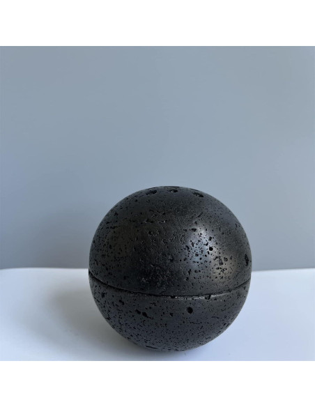 Soporte de Incienso Redondo SAIDKOCC de Travertino Negro 10.4 cm