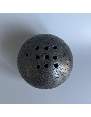 Soporte de Incienso Redondo SAIDKOCC de Travertino Negro 10.4 cm