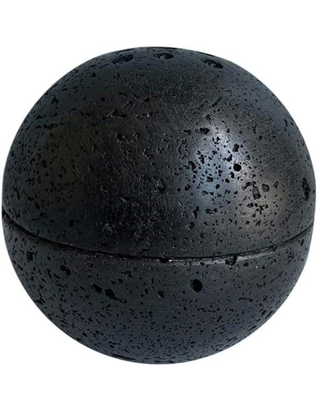Soporte de Incienso Redondo SAIDKOCC de Travertino Negro 10.4 cm