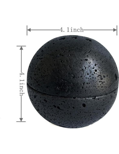 Soporte de Incienso Redondo SAIDKOCC de Travertino Negro 10.4 cm