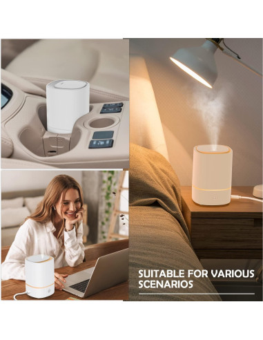 Difusor de Aromaterapia FUSMLI 150ml USB con 7 Luces LED