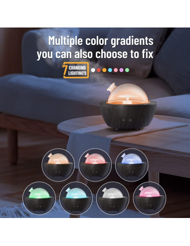 Difusor de Aceite Esencial HSLZOMI 280ml con Luz LED y Apagado Automático