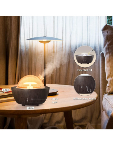 Difusor de Aceite Esencial HSLZOMI 280ml con Luz LED y Apagado Automático