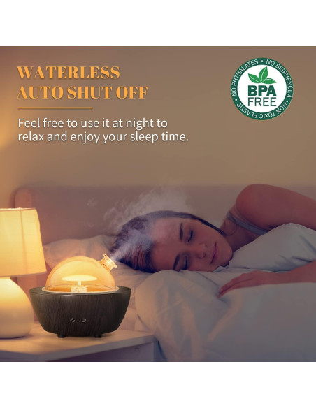 Difusor de Aceite Esencial HSLZOMI 280ml con Luz LED y Apagado Automático