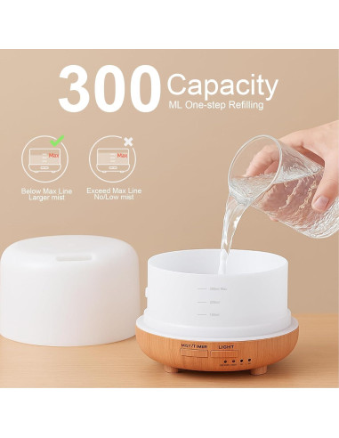 Difusor de Aceite Esencial Marchred 300ML Ultrasónico con Control Remoto