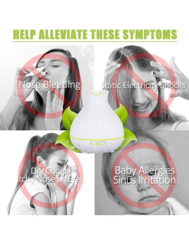 Difusor de Aceite Esencial BZseed 550ml Blanco con Temporizador