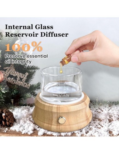 Difusor de Aceite Esencial Lecdura 80ML Vidrio y Madera