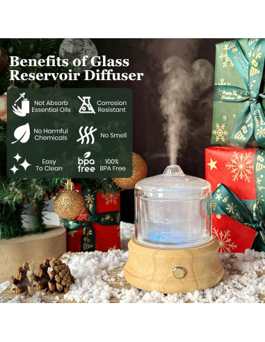 Difusor de Aceite Esencial Lecdura 80ML Vidrio y Madera