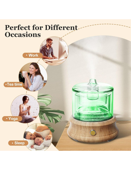 Difusor de Aceite Esencial Lecdura 80ML Vidrio y Madera Difusor de Aceite Esencial Lecdura 80ML Vidrio y Madera