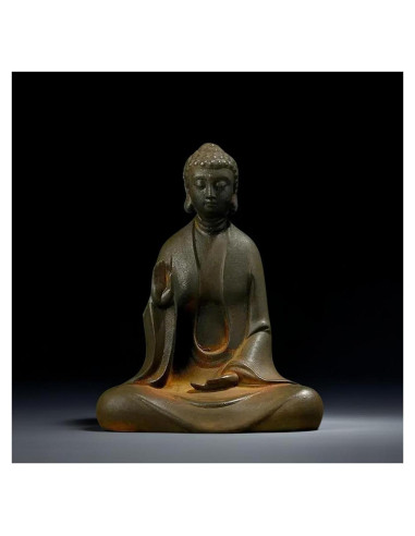 Estatua de Buda Sin Rostro Daisylily en Cobre Negro 12x9.5cm