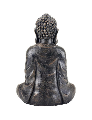 Estatua de Buda Sentado MyGift 29 cm Resina Gris Decorativa