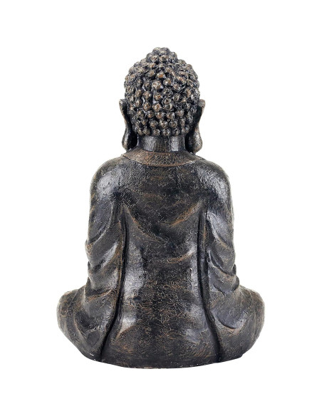 Estatua de Buda Sentado MyGift 29 cm Resina Gris Decorativa