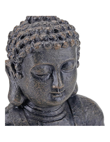 Estatua de Buda Sentado MyGift 29 cm Resina Gris Decorativa